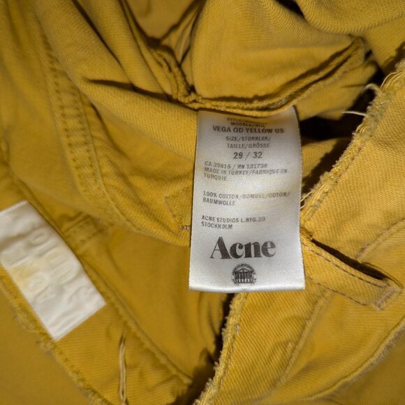 women's Acne Studios lemon yellow skinny jeans, 29/32 - Picture 4 of 5